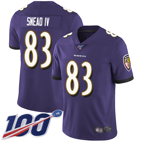 Baltimore Ravens Limited Purple Men Willie Snead IV Home Jersey NFL Football #83 100th Season Vapor Untouchable